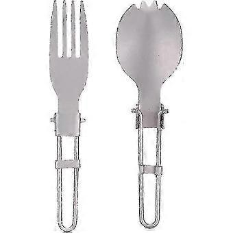 Foldable Stainless Steel Camping Cutlery Set with Spoon & Fork for Outdoor Hiking, Picnic, and Backpacking Travel