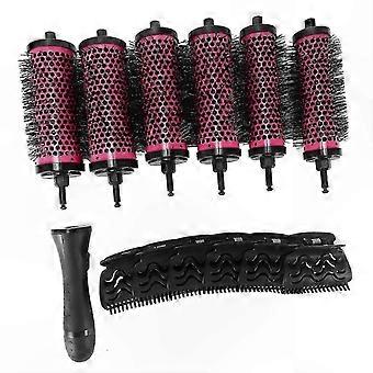6-Piece Hair Roller Set with Detachable Handles, 3 Sizes, Aluminum Ceramic Barrels, Includes Positioning Clips