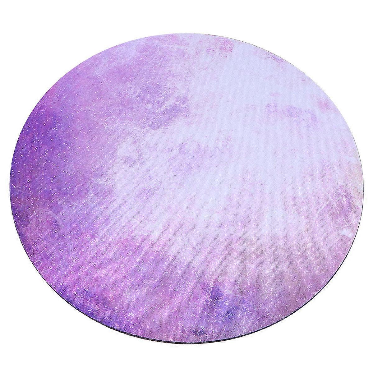 Round Rubber Mouse Pad Planet Pattern for Protection Use Violet