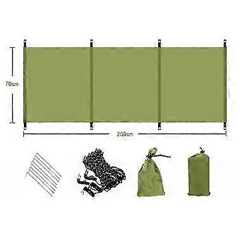 Camping-Windschutz 250 x 70 cm, 210D Oxford-Gewebe, tragbarer Windschutz für Grill, Garten und Strand
