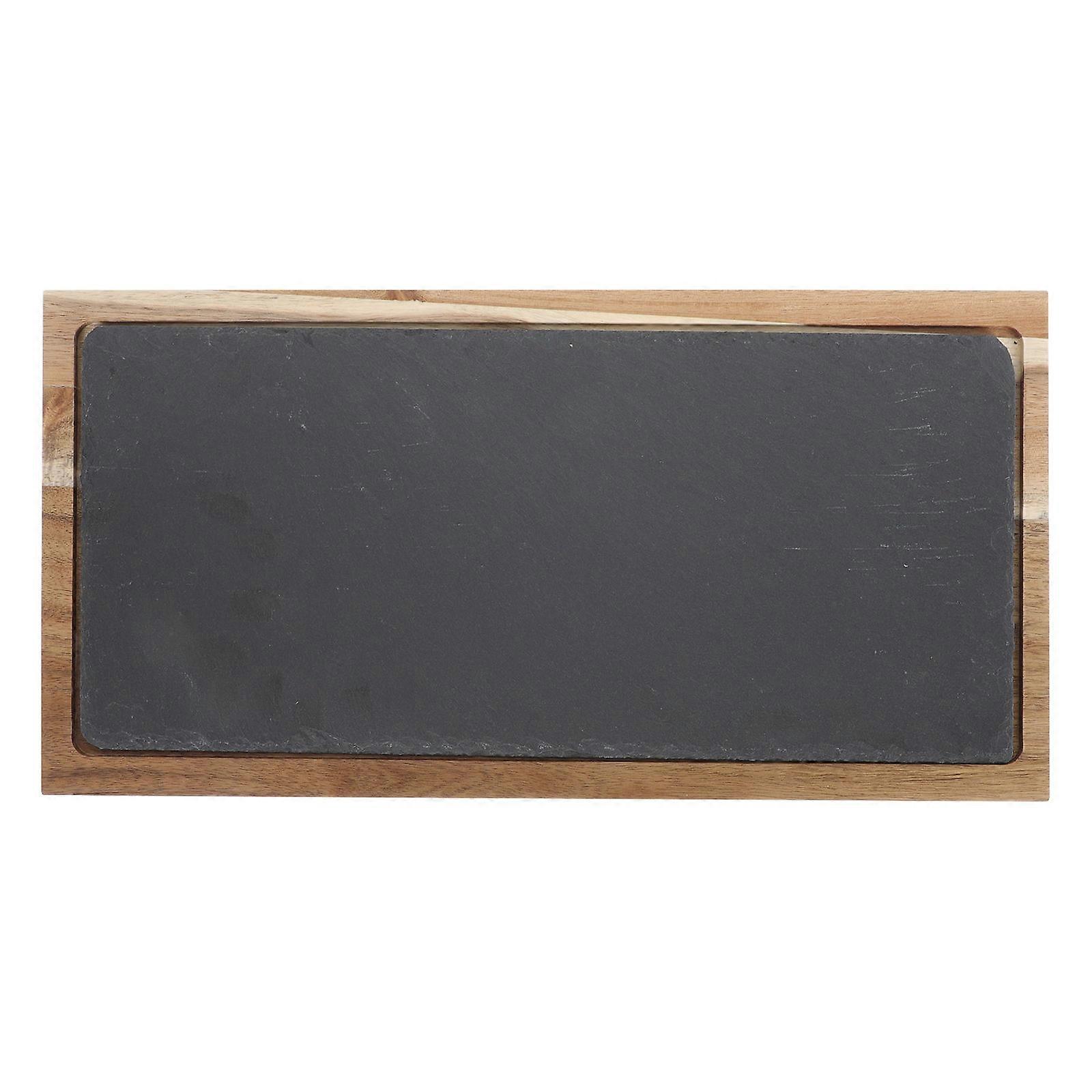 Steak Plate Long Rectangular Solid Wood Tray for Serving 1Set