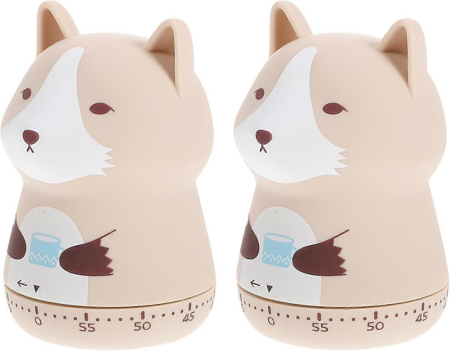 2pcs Cartoon Mechanical Kitchen Timer Management Countdown Household