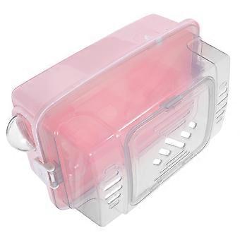 Cage De Hamster Portable Vue Panoramique Transporteur Pour Hamster Et Bouteille D’eau Transporteur De Voyage Pour Petit Animaux De Compagnie Gerbilles Souris Rose