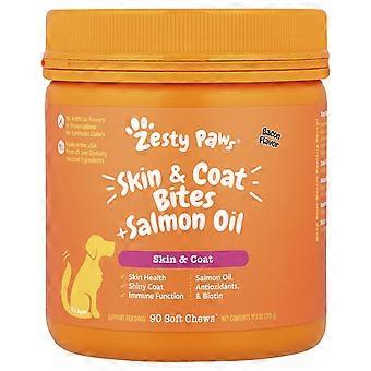 Zesty Paws, Skin & Coat Bites + Salmon Oil, For Dogs, All Ages, Bacon, 90 Soft Chews, 11.1 oz (315 g