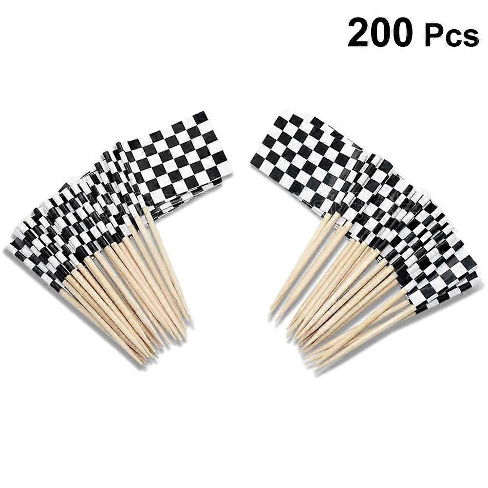 Checkered Cake Toppers Birthday Cake Insert for Decorating 200Pcs