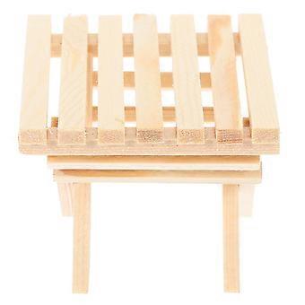 Miniature Dukkehus Foldbar Træ Strandbord Dukkehus Udendørsmøbler