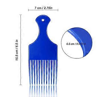 6 Peças de Pente de Palheta de Cabelo, 6.5 Polegadas de Plástico Liso Pente de Cabelo Largo, Pente de Cabelo Afro, Ferramenta de Estilo de Cabeleireiro para Cabelo Cacheado Natural (Preto, Azul, P