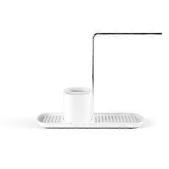 Rack di scarico multifunzionale, rack di stoccaggio per lavello, rimovibile per l'organizzazione dell'area del lavello, rack per sapone, rack di stoccaggio da banco