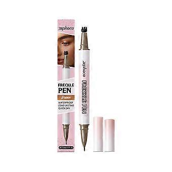 The Zephoco Double-Headed Freckle Pen (Brown) Has Smooth And Flowing Strokes That Are Easy To Apply, Creating A Natural And Energetic Makeup Look