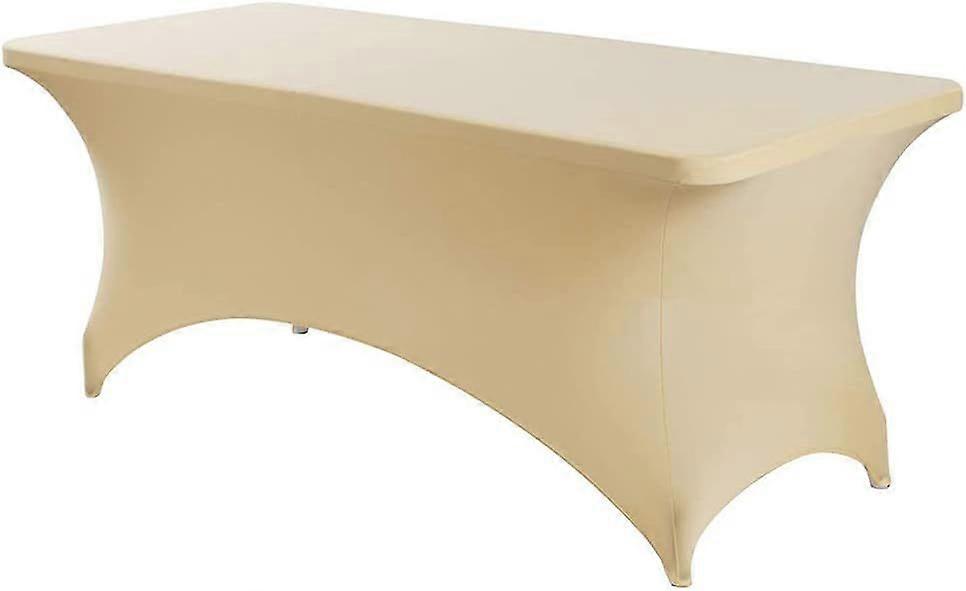 4 ft Stretch Tablecloth,Polyester Rectangular Tablecloth,Tight Fitting Tablecloth, Wedding Banquetblack)