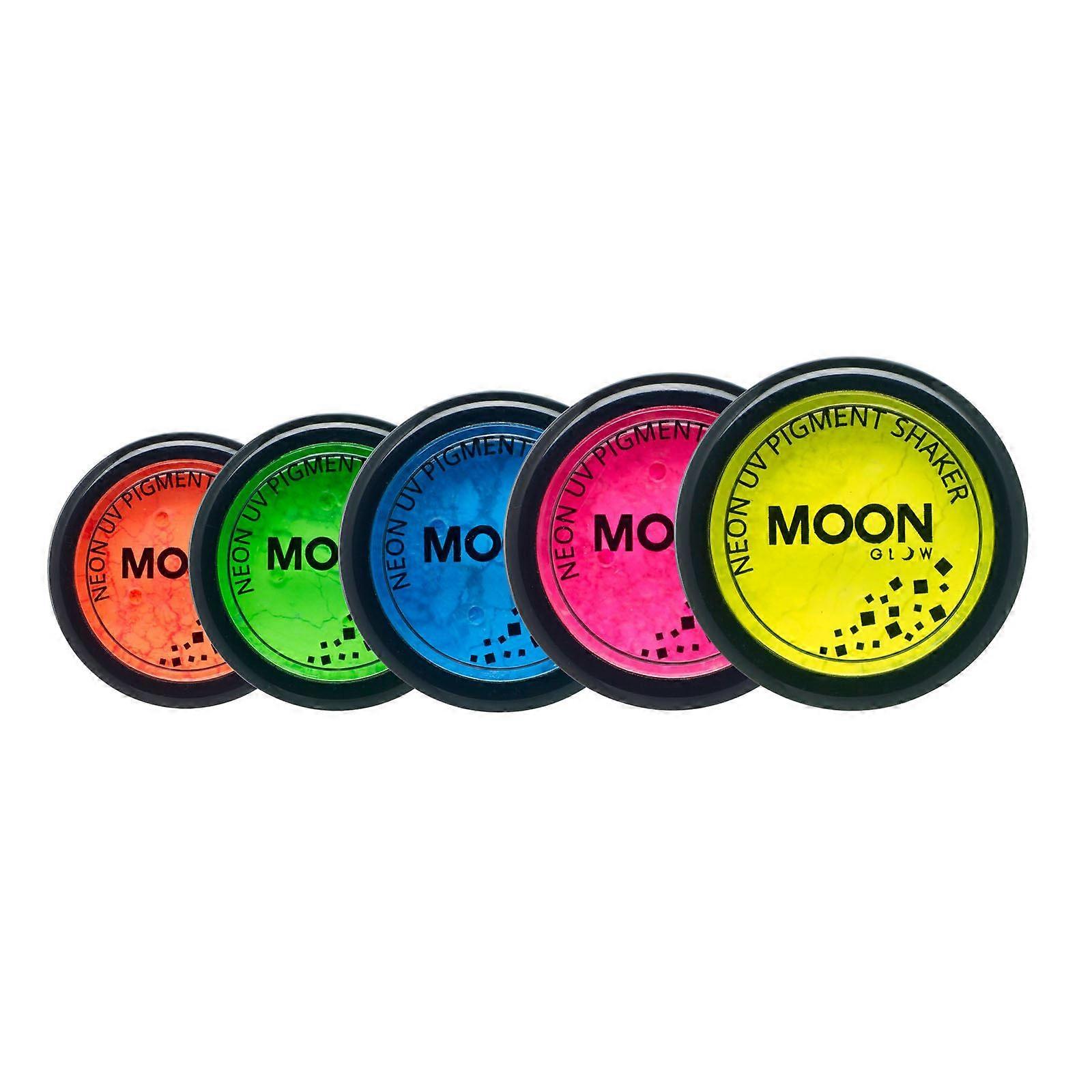 Moon Glow - Neon UV Pigment Shaker - 5er Set (rosa, gelb, orange, grün, blau)