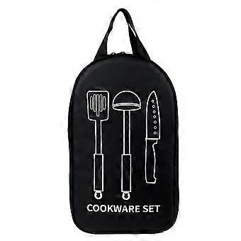 Camping Utensil Set with MultiPocket Organizer, Durable Nylon BBQ Storage Bag, Easy Carry Case
