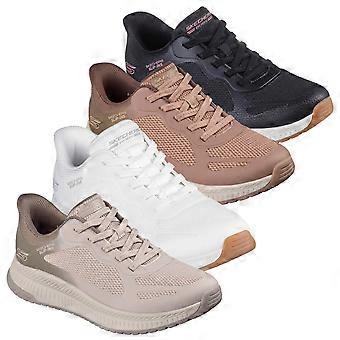 Skechers Womens Bob Squad 4 Staple Look Stretch Lace Slip-Ins Trainers