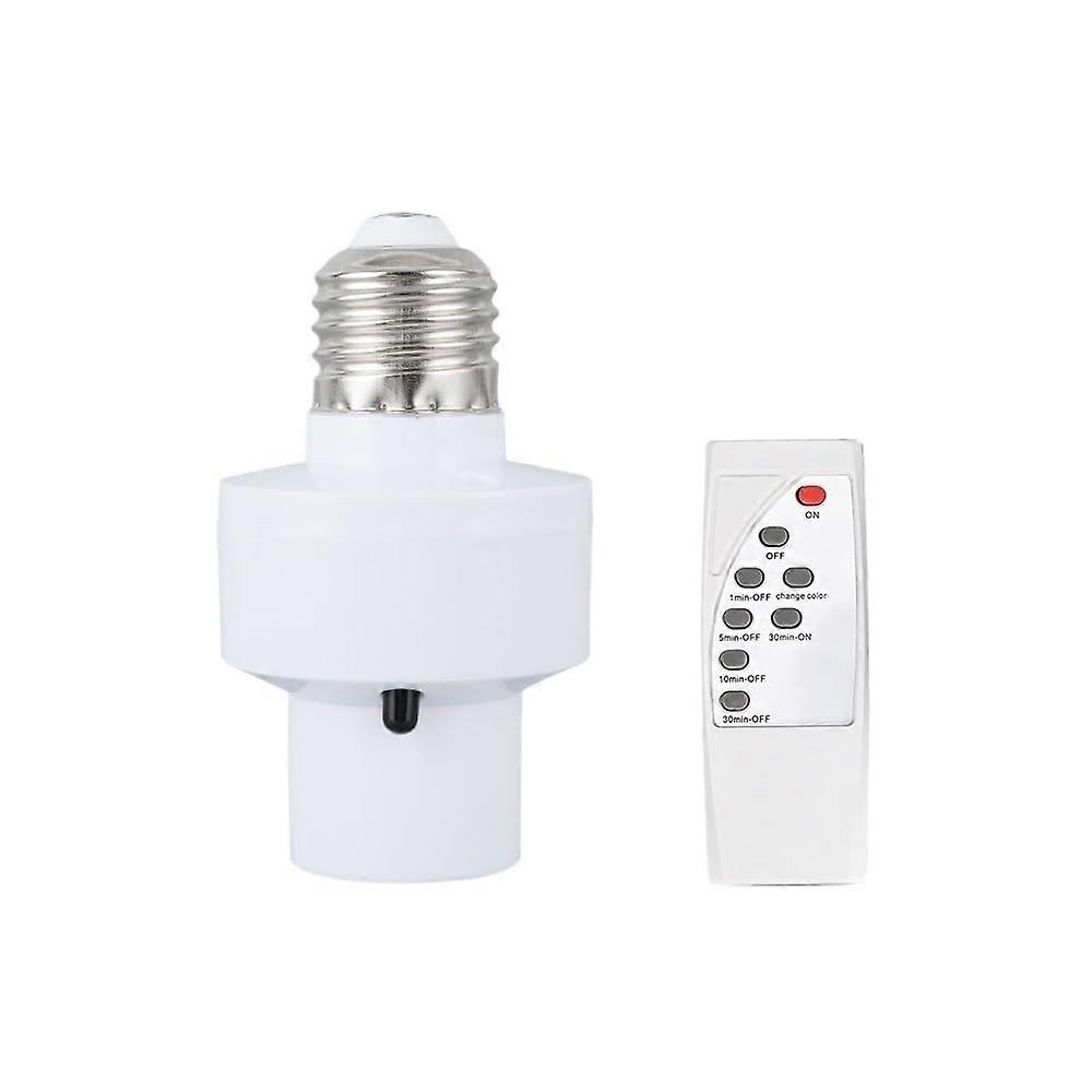 Smart E27 Lamp Holder with Infrared Remote Control, Timer Switch, Wide Voltage, Easy Installation