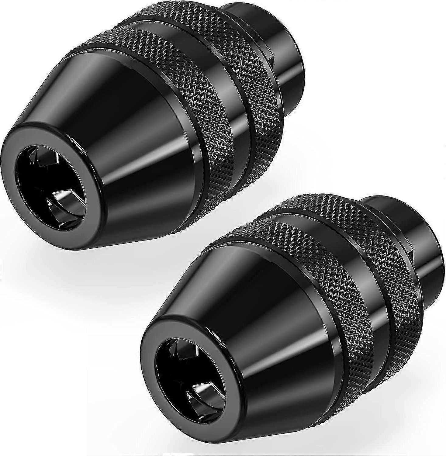 Keyless Chuck.quick Change Chuck Drill Keyless Bit Chuck Shank Rotary Tool Accessories.(black)(2pcs)