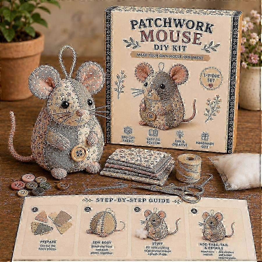 DIY Patchwork Djur Syset, Handgjort Gosedjurspysselset