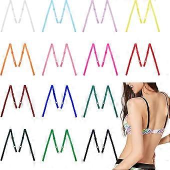 14 Pairs Adjustable Bra Straps Replacement Elastic Sexy Bra Shoulder Strap 10mm Width Removable Spare Swimsuit Strap for Women
