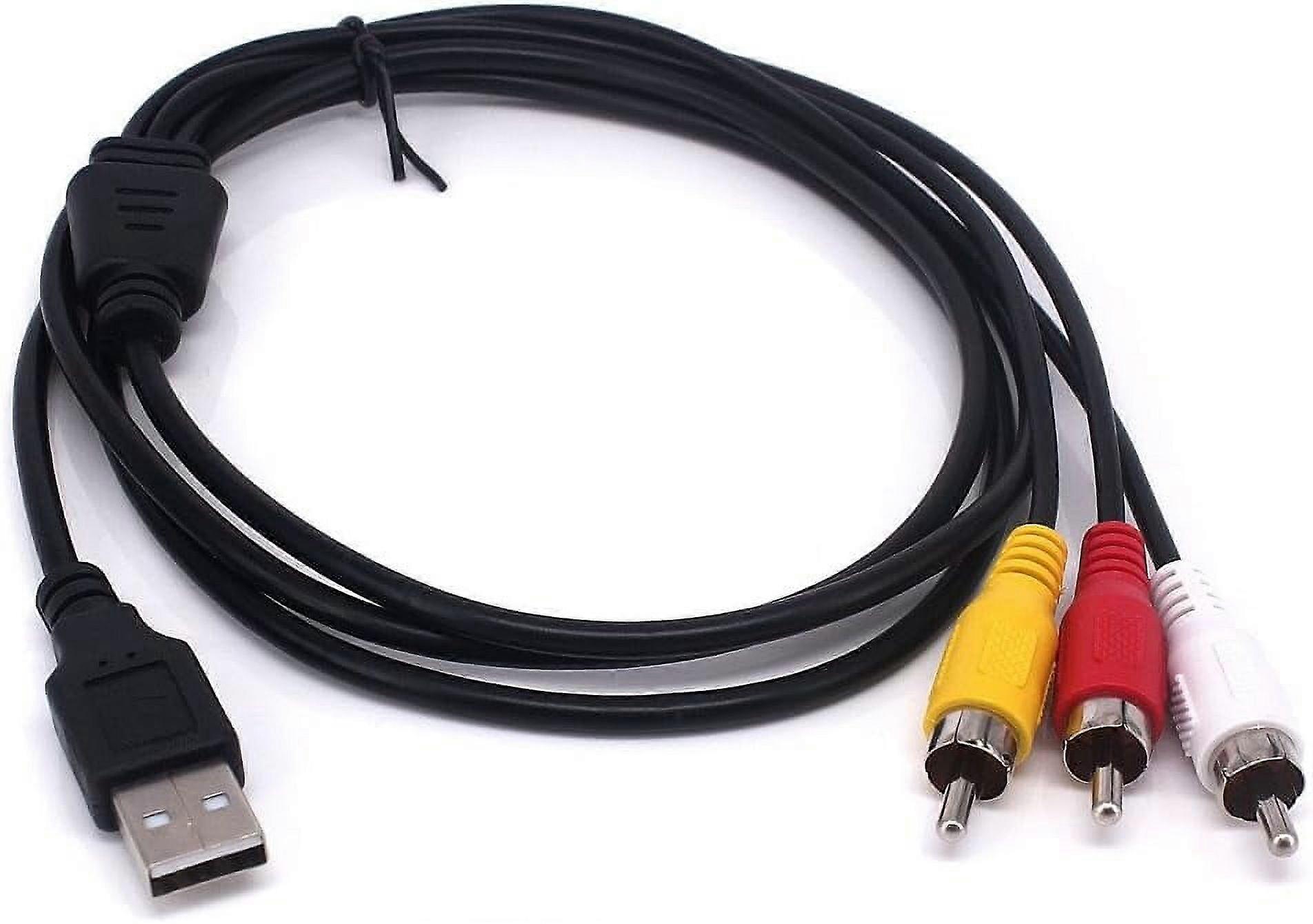 USB to 3 RCA AV Composite Adapter Cable 5ft