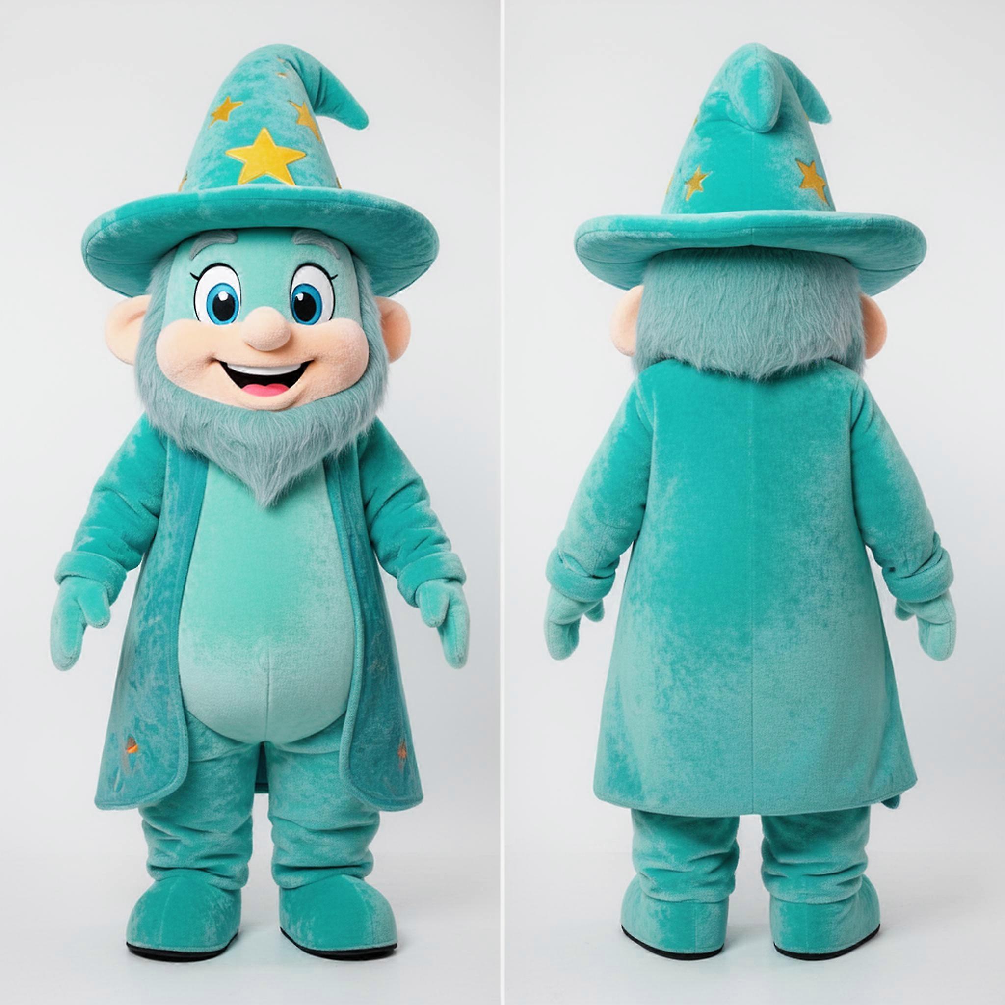 MASTICOT Turquoise Playful Wizard Mascot