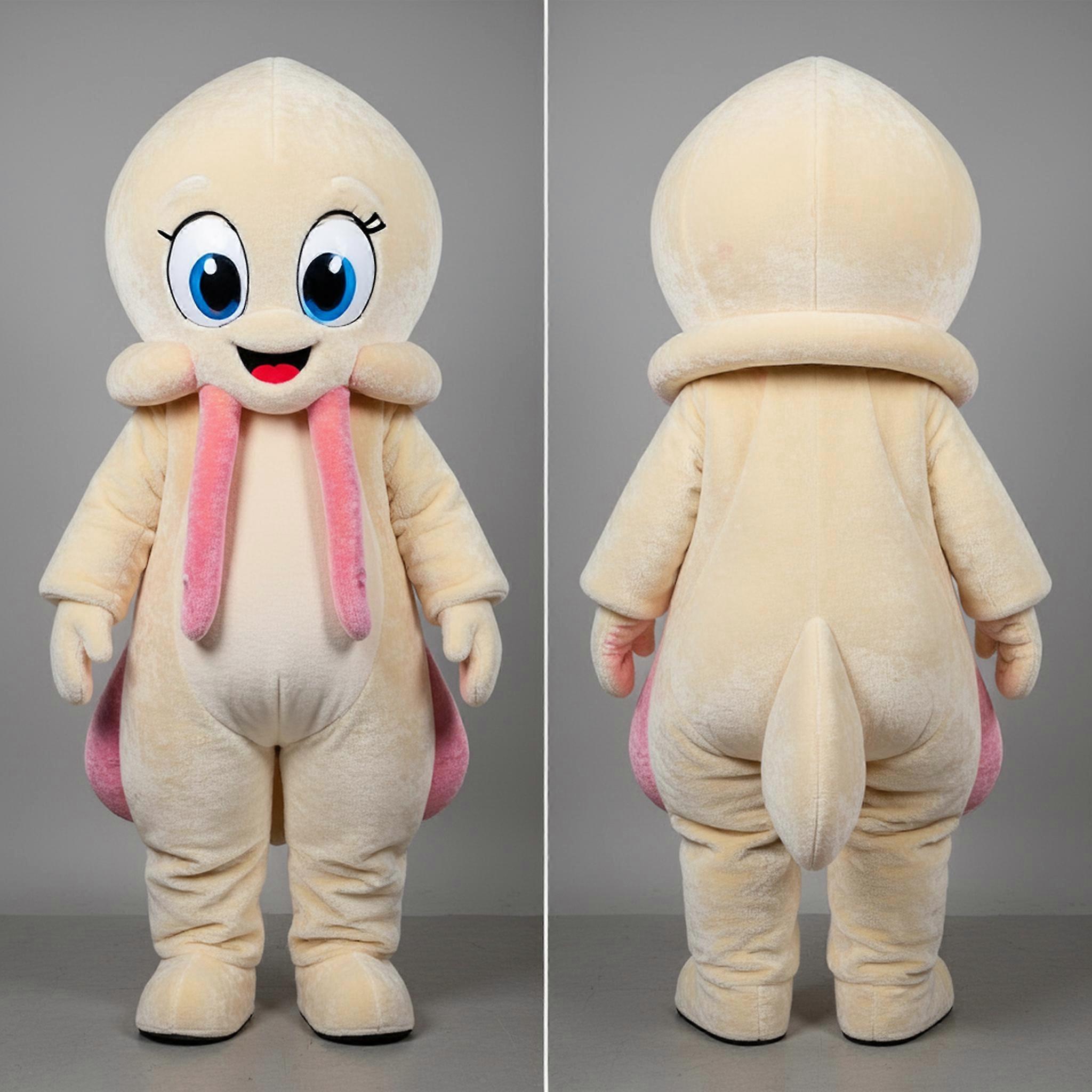 MASTICOT Cream Colored Rounded Squid Mascot