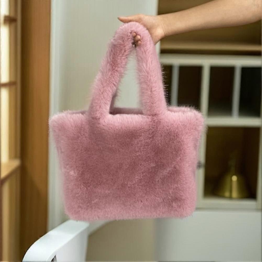 Large Capacity Fluffy Plush Shoulder Bag T1D8