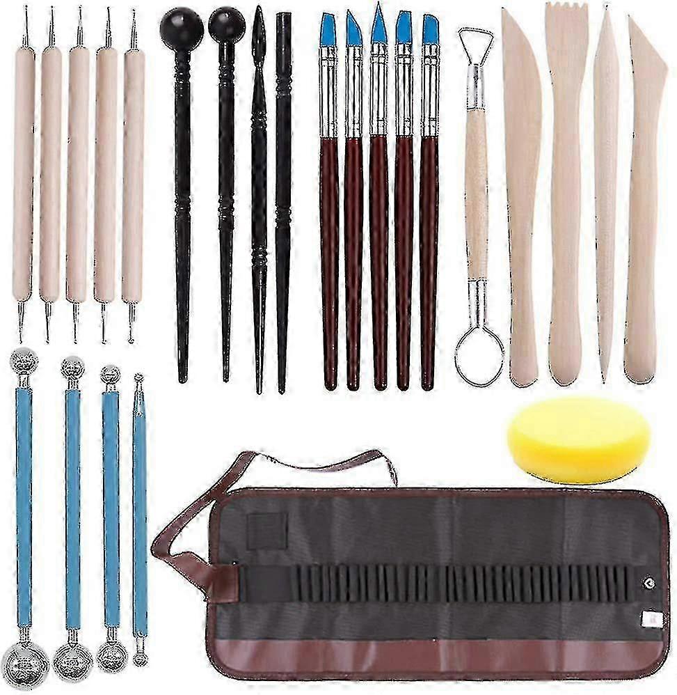 25pcs Polymer Clay Tools for Precise Pottery Modeling