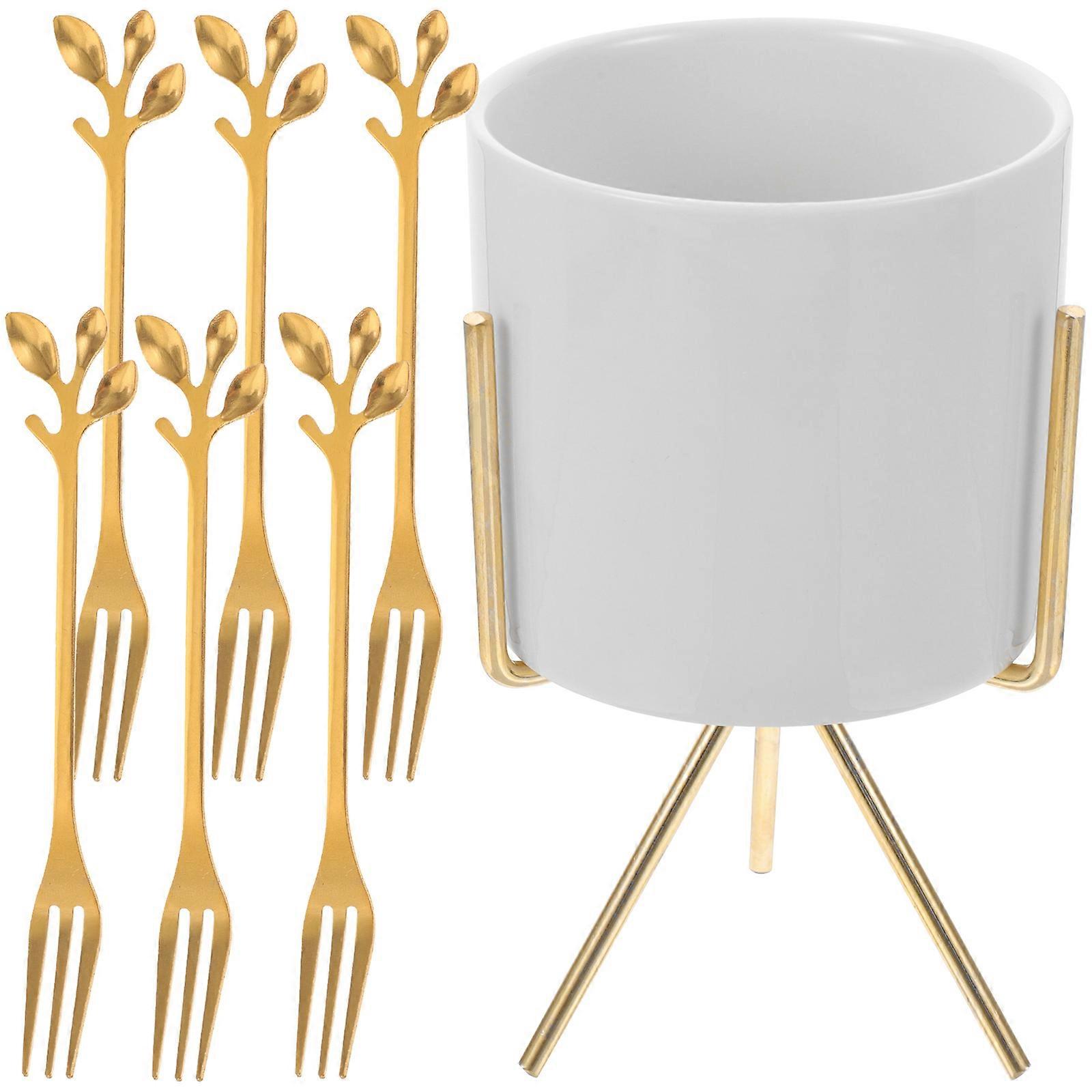 Ceramic Utensil Holder Fork and Spoon Set for Kitchen Counter 1Set