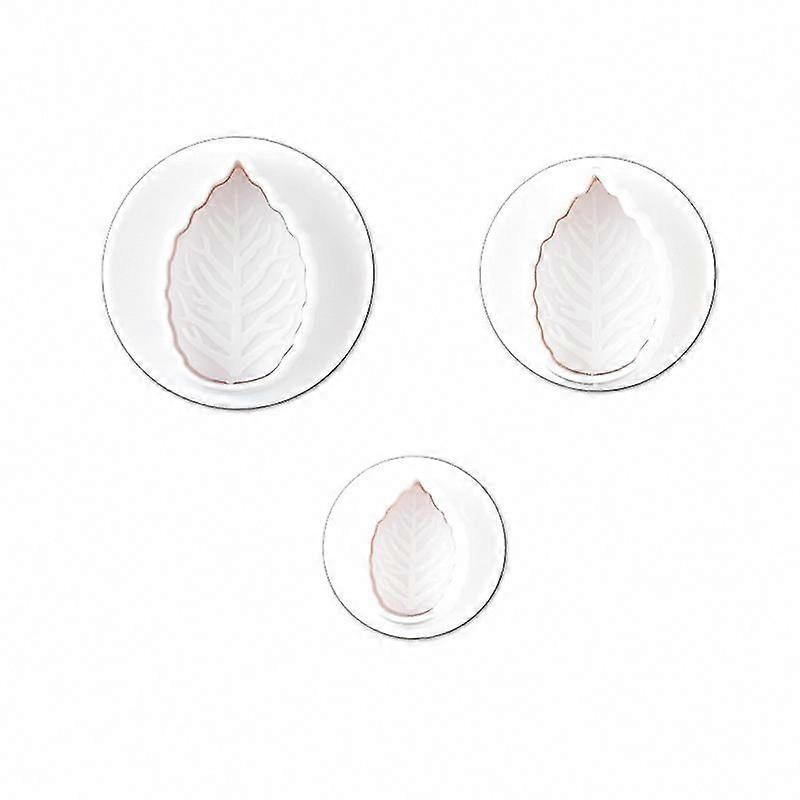 Rose Leaf Ribbed Pusher Cutter - Plastic White Craft Tool