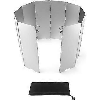Windschutz für Campingkocher, leichter, faltbarer Windschutz aus Aluminium für Grillen, Picknicken, Wandern, Outdoor-Camping-Gadgets (1 Set (10 Stück))