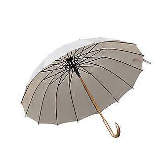 Windproof Travel Umbrella with Automatic Open Mechanism, Wide Canopy and Curved Handle for Men and Women