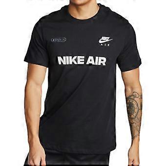 NIKE AIR Mens T Shirts Crew Neck Casual Cotton Summer Retro Classic Black Tee
