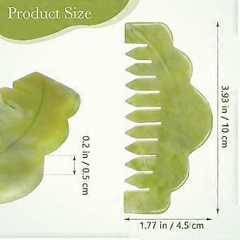 2pcs Natural Jade Scalp Massage Comb for Hair Detangling