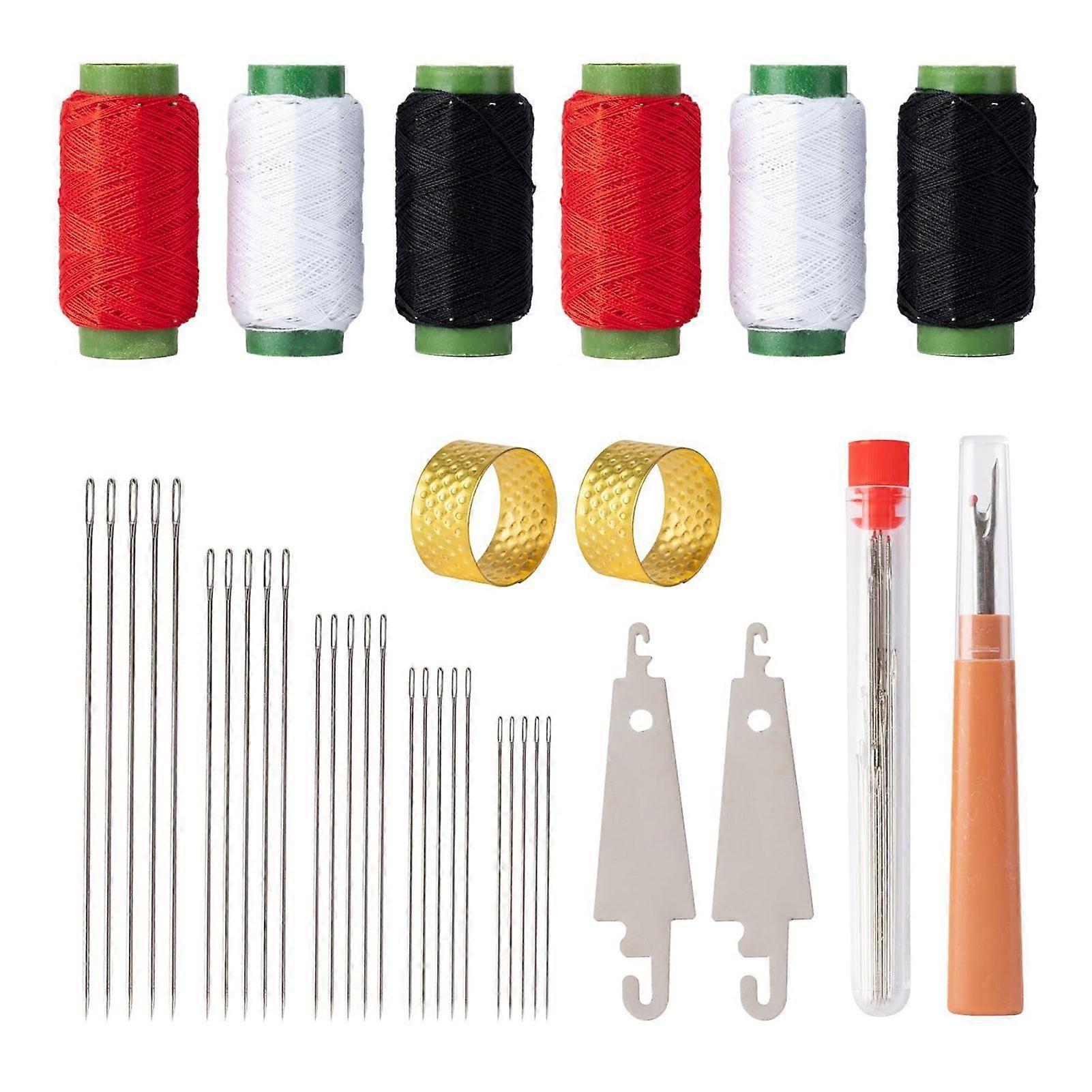 37pcs Big Eye Sewing Needles Set with Thread & Tools-ag