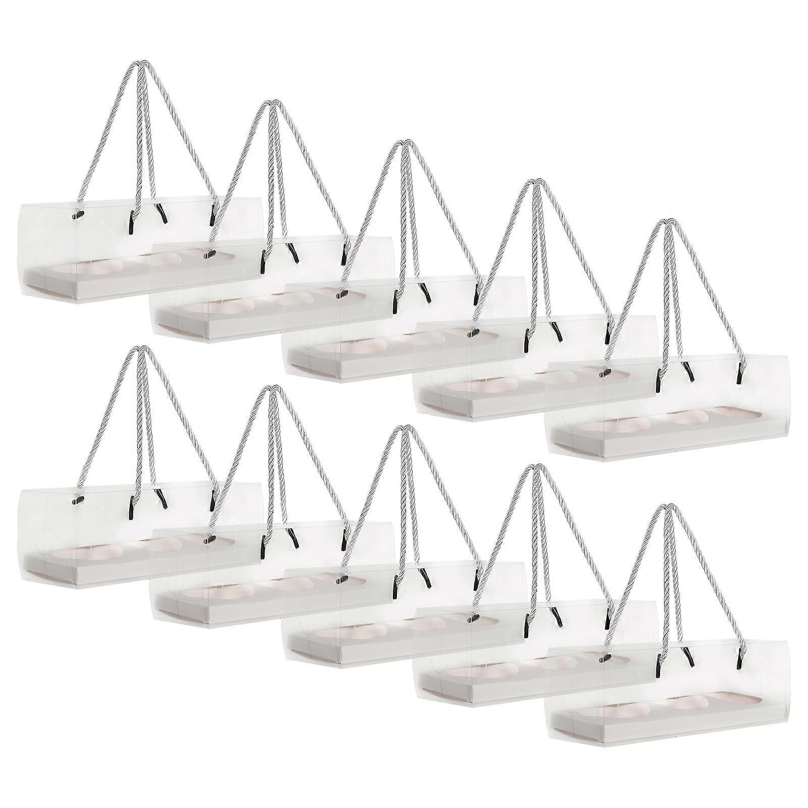 Egg-Yolk Puff Packaging Boxes compatible with Storage 10Pcs White Dessert Storage Boxes