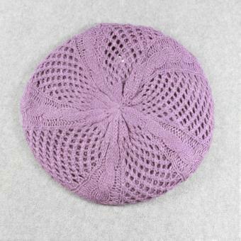 Yksivärinen, ontto neulottu beretti naisille, retro-tyylinen, hengittävä, taiteilijan hattu, monikäyttöinen, "kurpitsa"-mallinen villapipo.