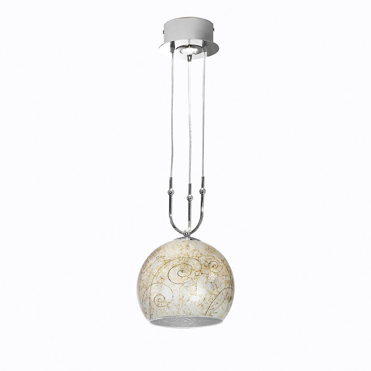 Luna Glass Dome Pendant Ceiling Light 2 Light Chrome