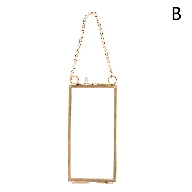 Double Sided Glass Hanging Photo Frame Flower Plant Picture Display Wall Frame