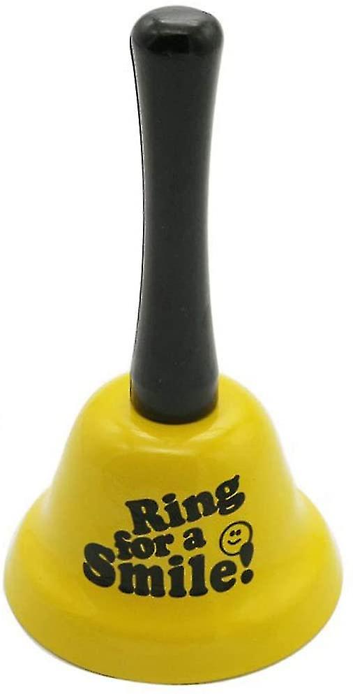 アイアンハンドベルイエロースモールベルレセプションベルアイアンコーヒーテーブルベルラウドハンドベルブラックプラスチックハンドベルウェディングイベントデコレーションクリスマス