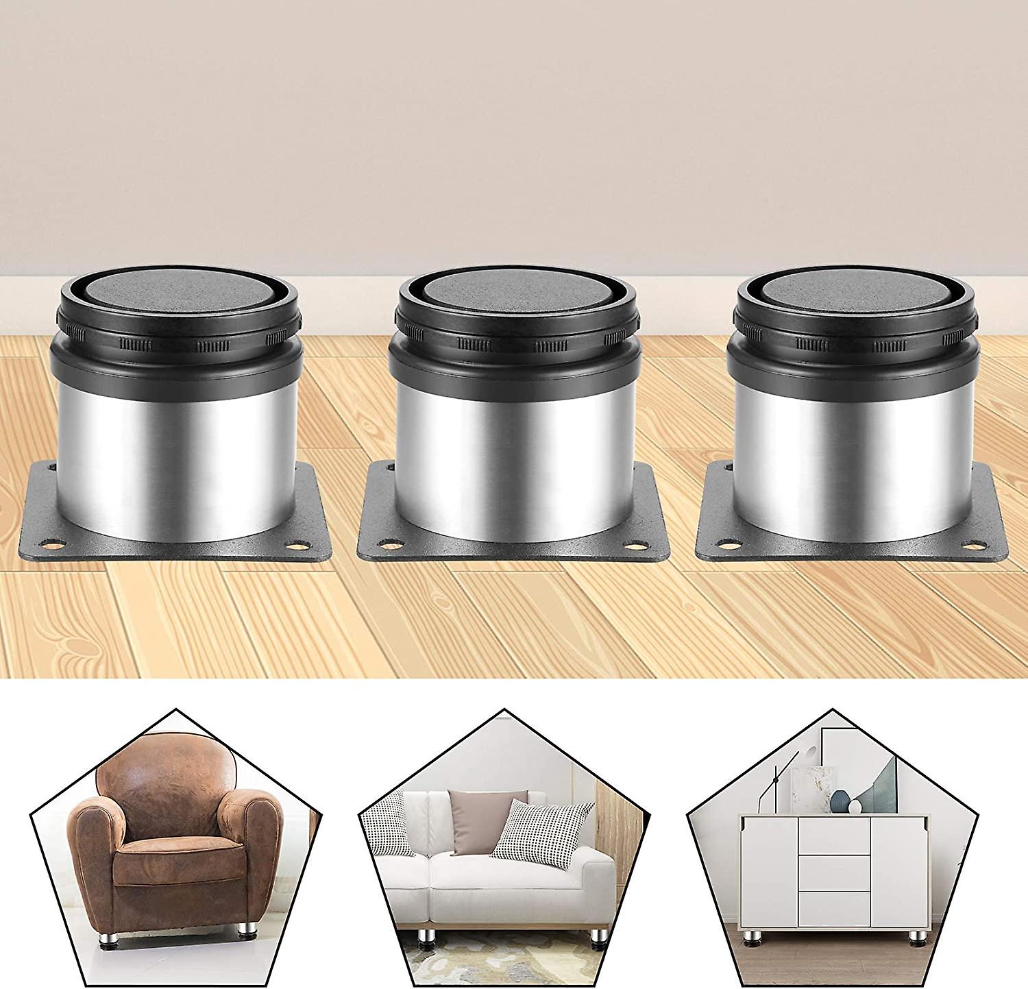 LaBlanc - 4 Pièces Pieds De Meuble, 80 Mm Pieds De Meubles Réglables, Pieds De Support En Fixation En Metal Pour Meublestablechaisebureaucuisinearmoirecanape 87410764
