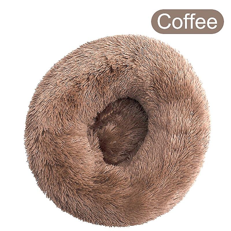Donut Cat Bed Round Plush Pet Bed för katter Hundar Pet Deep Sleeping Nest Soft Warm Kitten Cave Valp Kennel Soffa Katt Tillbehör