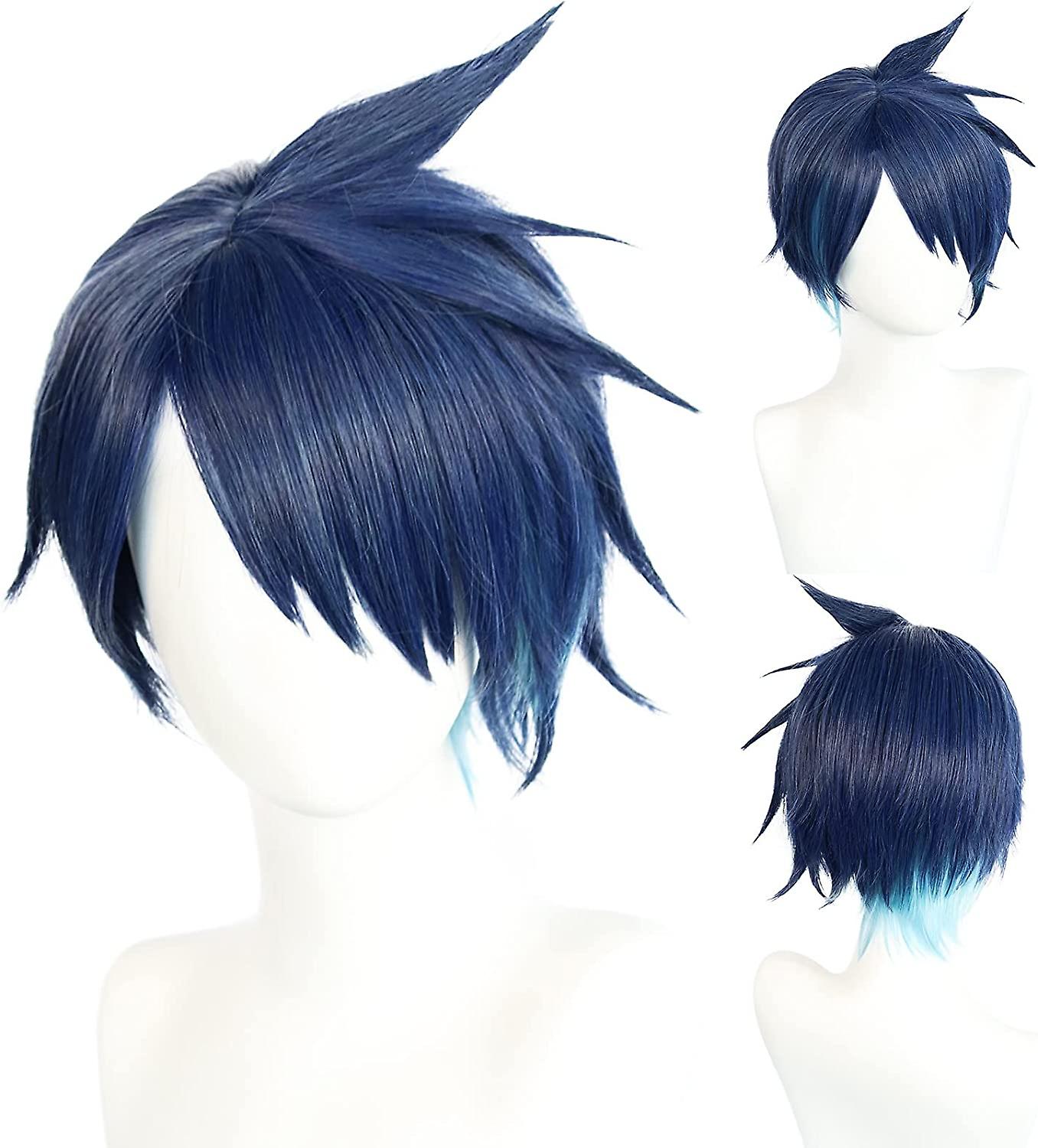 Deuce Spade Wig for Twisted-Wonderland Ombre Blue Gradient