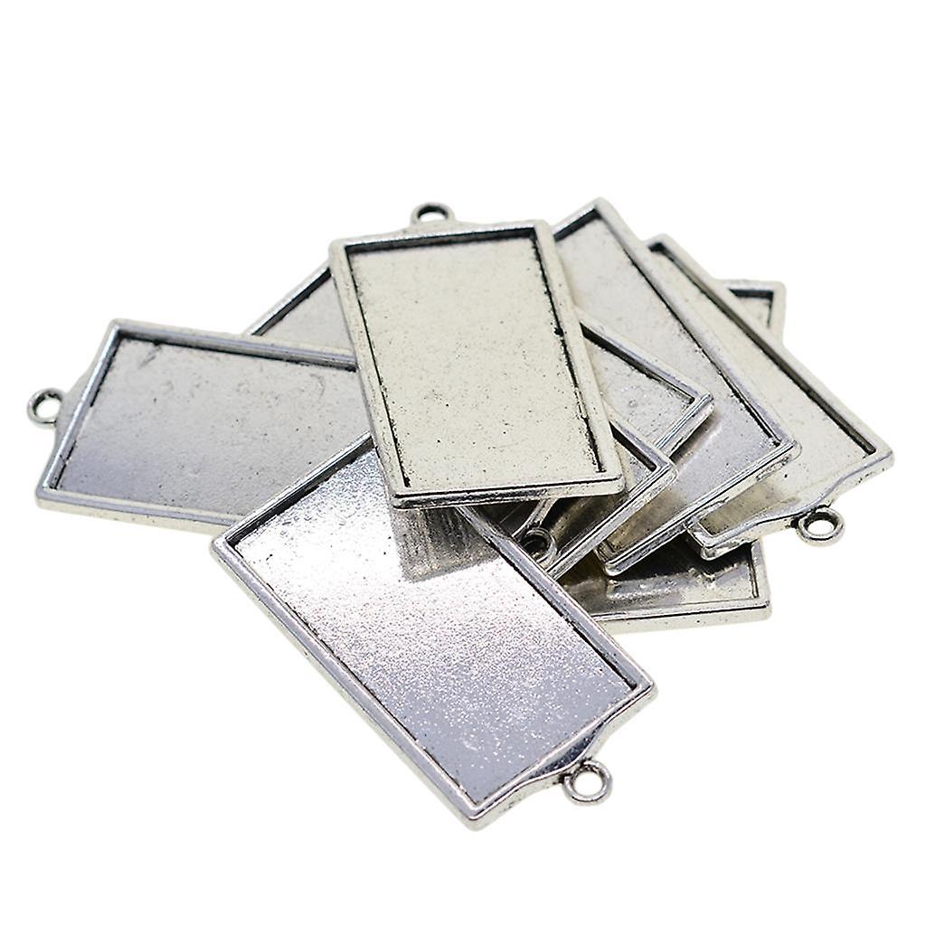 10x Rectangle Cabochon Bezel Blanks Pendant Trays Cameo Base Setting
