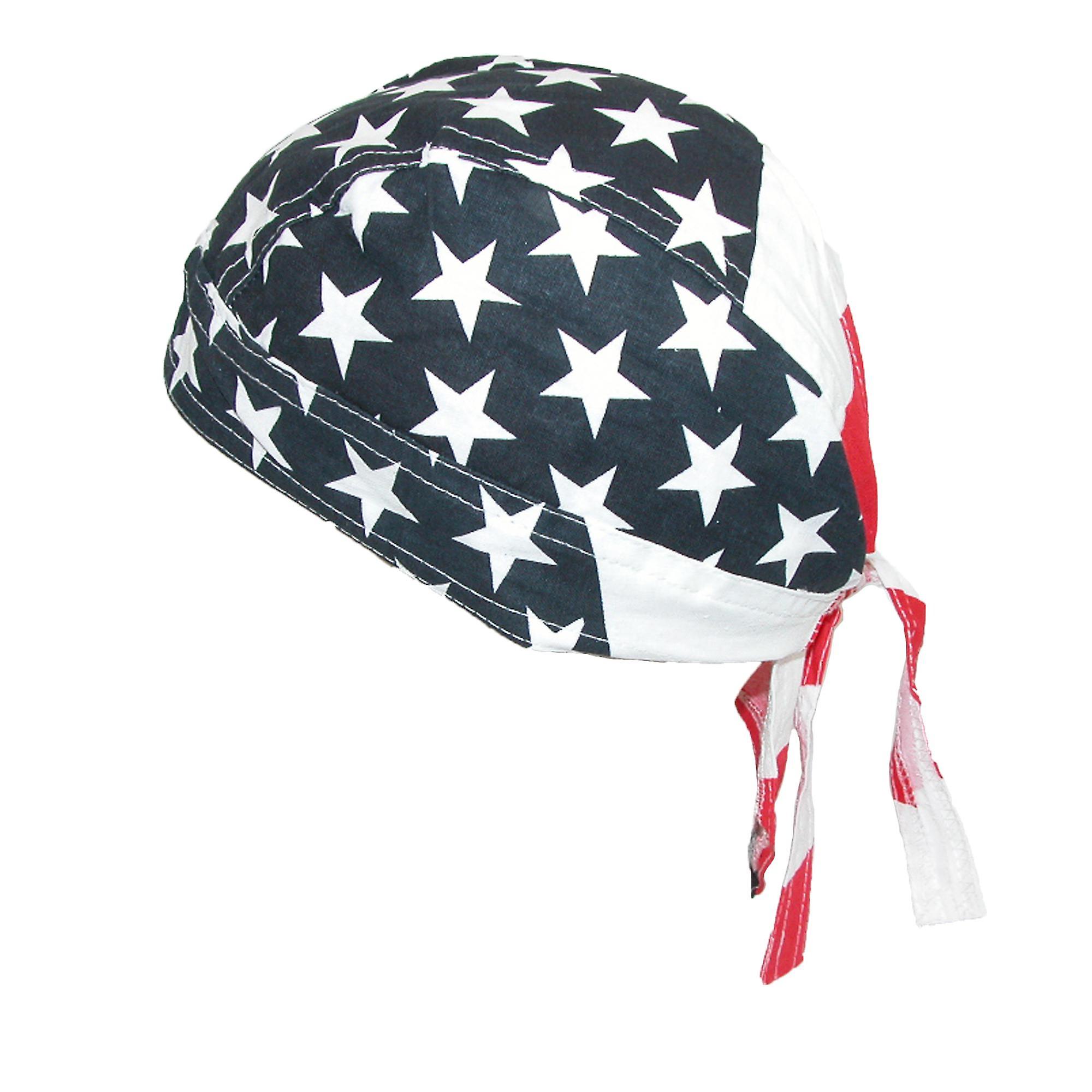 CTM Cotton American Flag Do Rag Cap (Men)