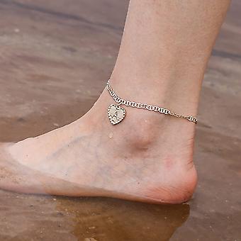 Heytea Initial Ankle Bracelets for Women, Heart Anklet with - Main Image
