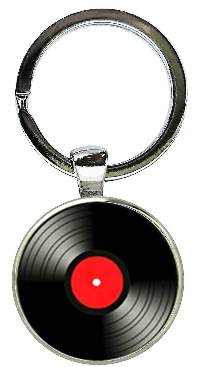 Bassin and Brown Vinyl Disc Key Ring - Red/Black