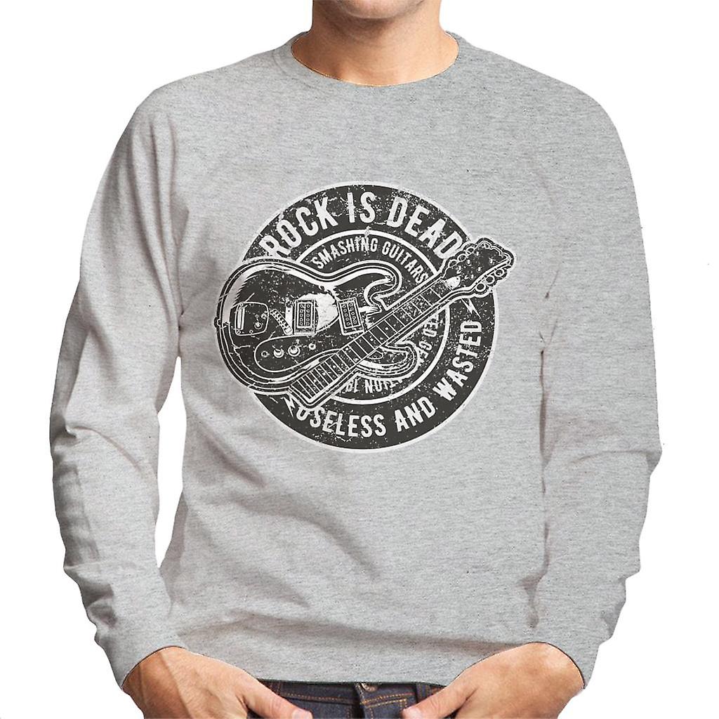 Rock er død knust gitar menns Sweatshirt