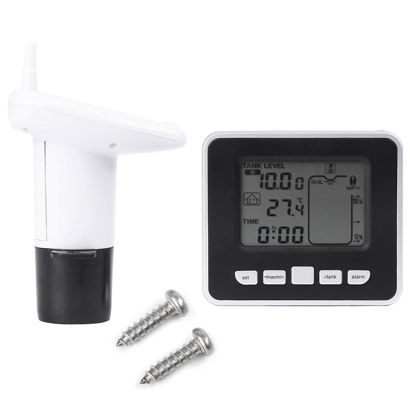 Ultrasonic Water Tank Liquid Depth Level Meter Sensor With Temperature Display