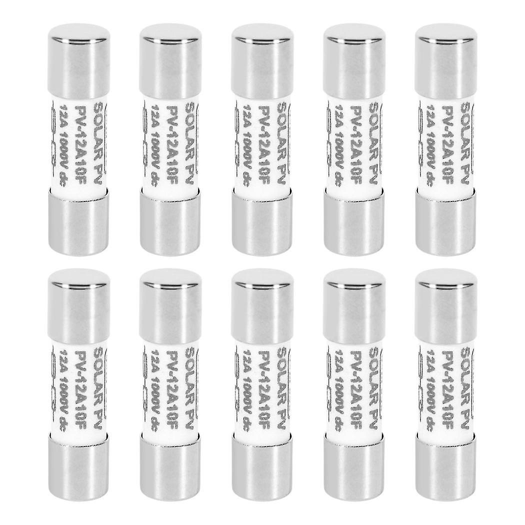 10 Pcs 1000 Vdc Fuse Solar Pv Explosion-proof Fuse Silver - 12a