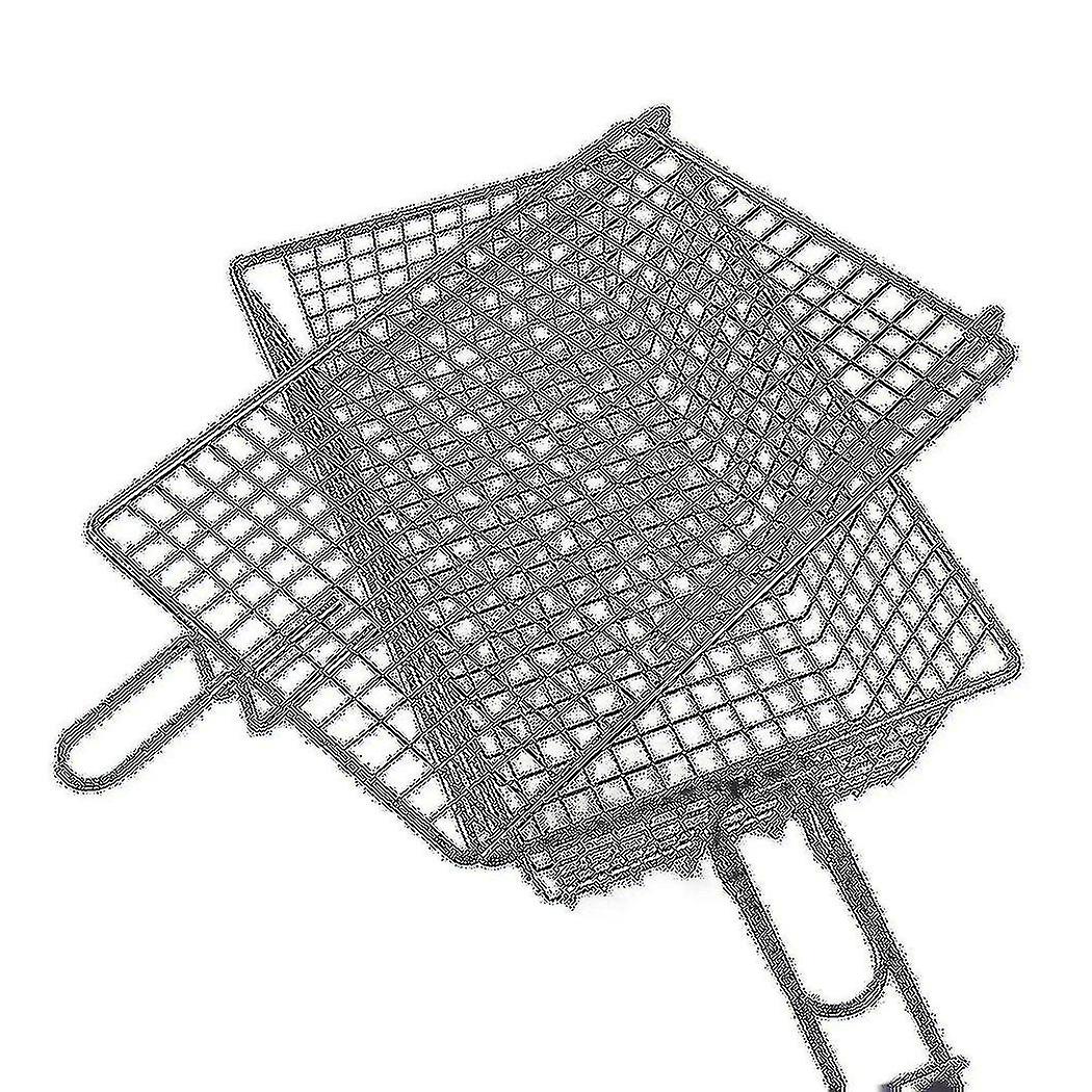 Non-stick grillkorg med lock metallgrillkorg för fiskbiff