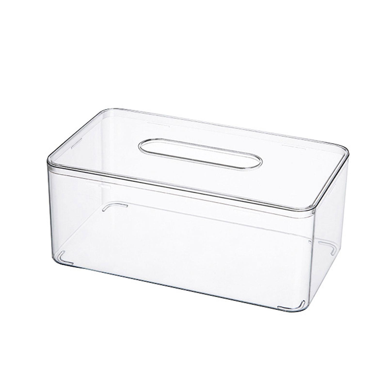 Clear Plastic Tissue Dispenser Box 2 In 1 Rectangle Paper Tissue Napkin Box